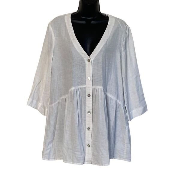 ATOIR Revolve Linen Blend Island Hopper Relaxed Fit Button Up Mini Dress Sz XS - Picture 3 of 13